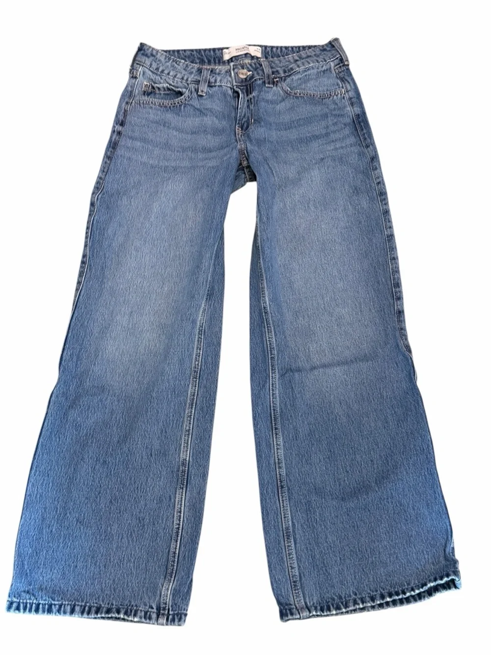 Y2K Coquette Hollister Low Rise Baggy Jeans 6 W28 I Heart LA